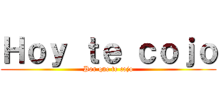 Ｈｏｙ ｔｅ ｃｏｊｏ (Por que te cojo)