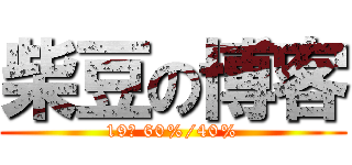 柴豆の博客 (19℃ 60%/40%)