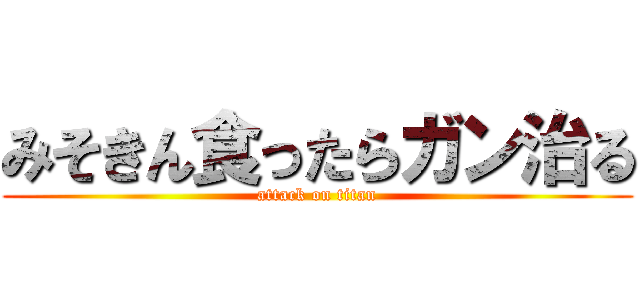 みそきん食ったらガン治る (attack on titan)