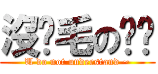 沒貓毛の貓貓 (U do not understand ~)