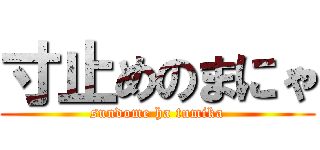 寸止めのまにゃ (sundome ha tumika)