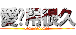 愛你用很久 (love forever)