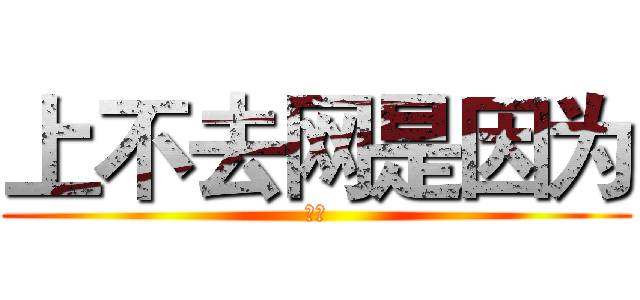上不去网是因为 (人丑)