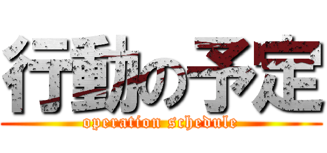 行動の予定 (operation schedule)