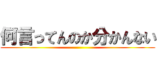 何言ってんのか分かんない ()