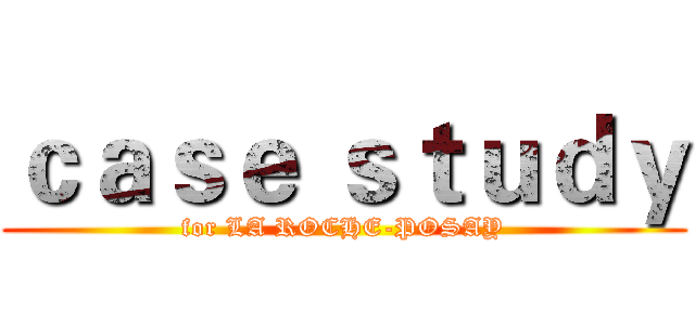 ｃａｓｅ ｓｔｕｄｙ (for LA ROCHE-POSAY)
