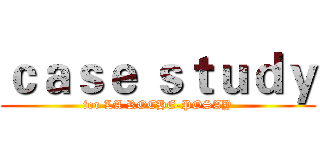 ｃａｓｅ ｓｔｕｄｙ (for LA ROCHE-POSAY)