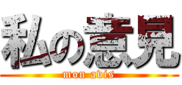 私の意見 (mon avis)