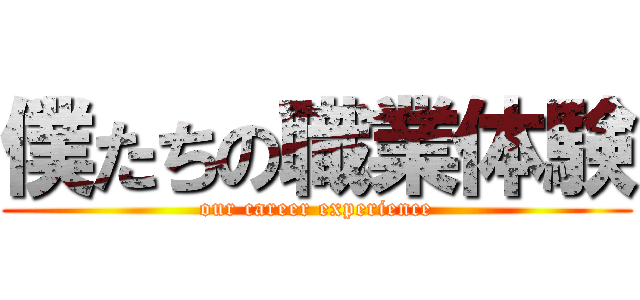 僕たちの職業体験 (our career experience)