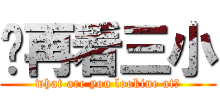 你再看三小 (what are you lookine at?)