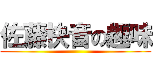 佐藤快音の趣味 ()