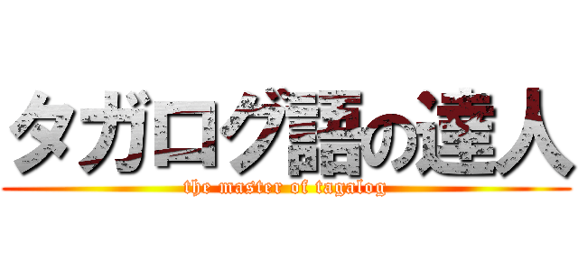 タガログ語の達人 (the master of tagalog)