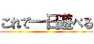 これで一日遊べる ()