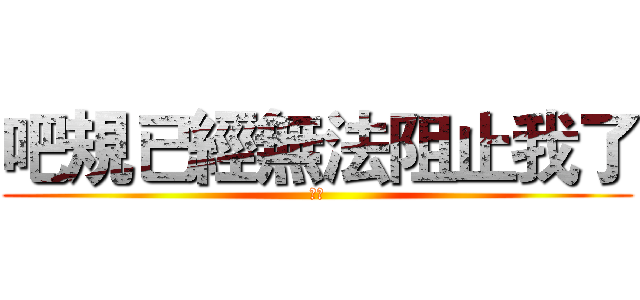 吧規已經無法阻止我了 (呵呵)