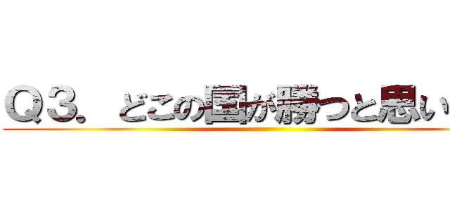 Ｑ３．どこの国が勝つと思いますか ()