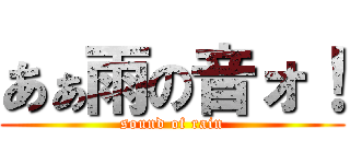 あぁ雨の音ォ！ (sound of rain)