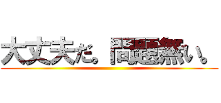 大丈夫だ。問題無い。 ()