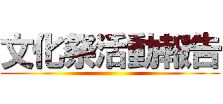 文化祭活動報告 ()