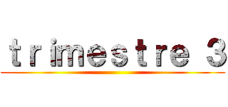 ｔｒｉｍｅｓｔｒｅ ３ ()