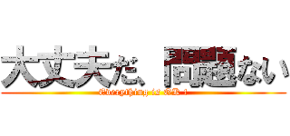 大丈夫だ、問題ない (Everything is OK !)