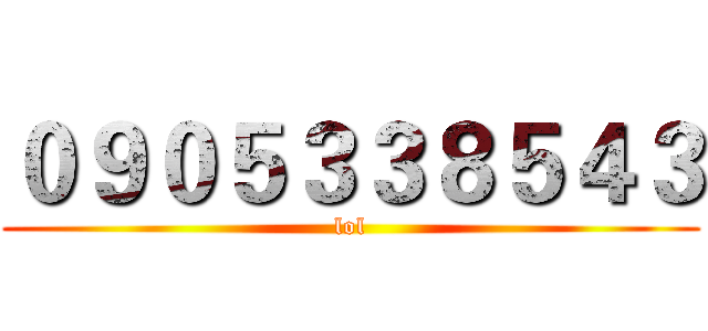 ０９０５３３８５４３ (lol)