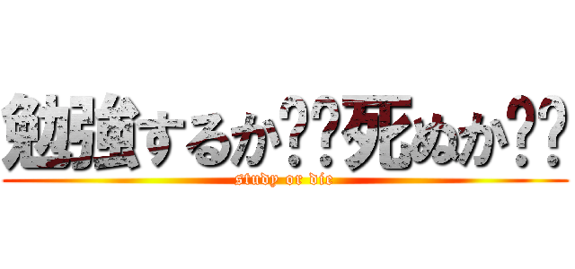 勉強するか⁉︎死ぬか⁉︎ (study or die)