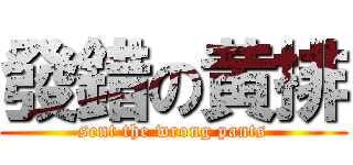 發錯の黄排 (sent the wrong pants)