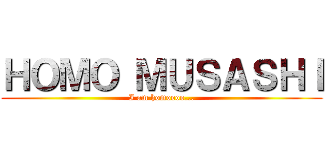 ＨＯＭＯ ＭＵＳＡＳＨＩ (I am homoooo...)