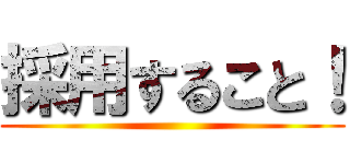 採用すること！ ()