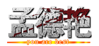 孟德艳 (you are best)