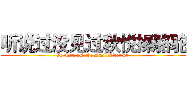 听说过没见过秋悦操骆驼 (In them, and the camel shivering )