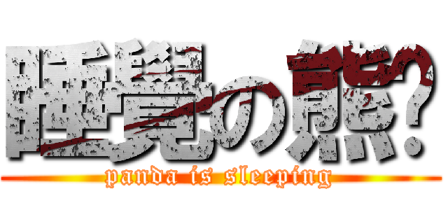 睡覺の熊貓 (panda is sleeping)