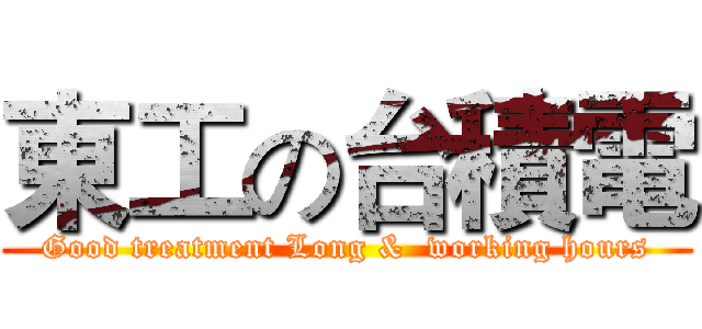 東工の台積電 (Good treatment Long &  working hours)