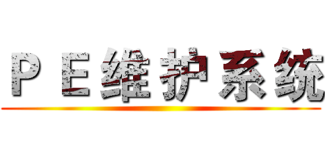 Ｐ Ｅ 维 护 系 统 ()