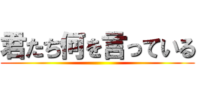 君たち何を言っている ()