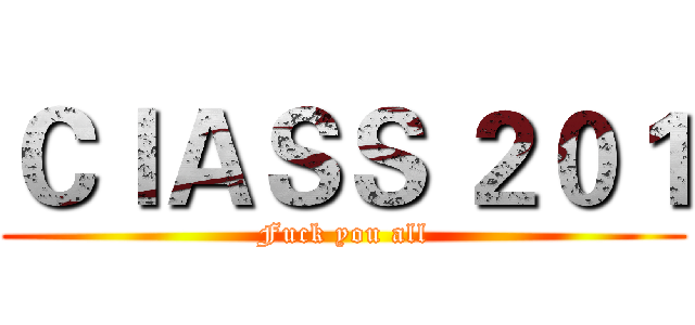 ＣｌＡＳＳ ２０１ (Fuck you all)