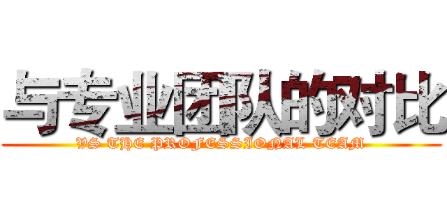 与专业团队的对比 (VS THE PROFESSIONAL TEAM)
