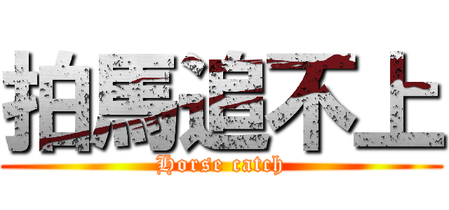 拍馬追不上 (Horse catch)