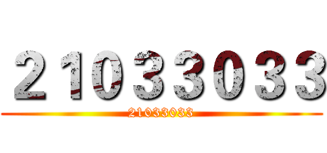 ２１０３３０３３ (21033033)