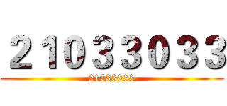 ２１０３３０３３ (21033033)