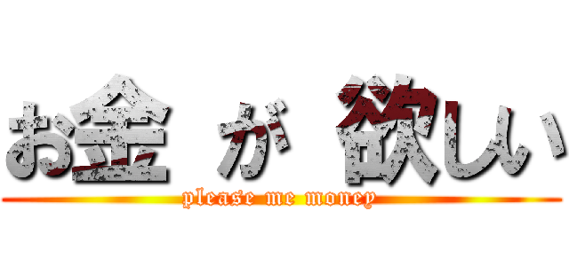 お金 が 欲しい (please me money)