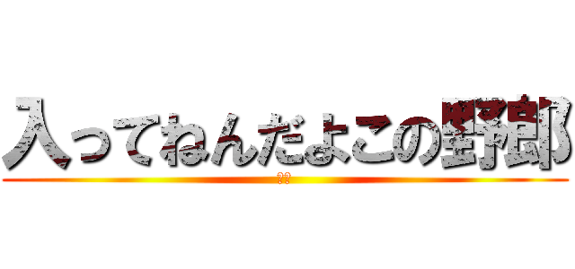 入ってねんだよこの野郎 (お前)