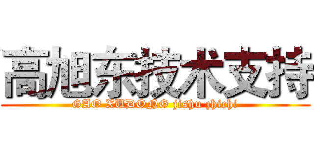 高旭东技术支持 (GAO XUDONG jishu zhichi)
