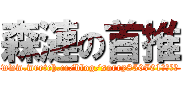 森漣の首推 (www.wretch.cc/blog/sorry850701是首頁推)