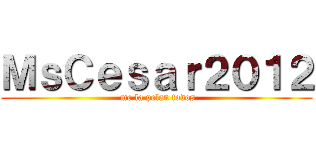 ＭｓＣｅｓａｒ２０１２ ( me la pelan todos)