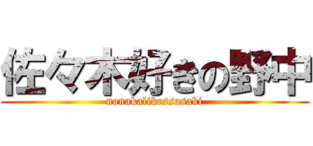 佐々木好きの野中 (nonakalikessasaki)