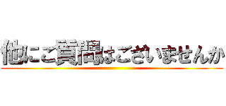 他にご質問はございませんか ()