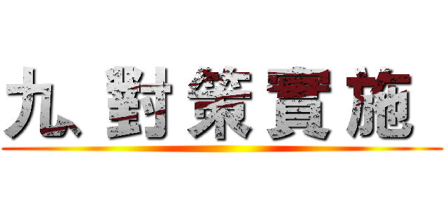 九、對 策 實 施   ()