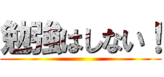 勉強はしない！ ()