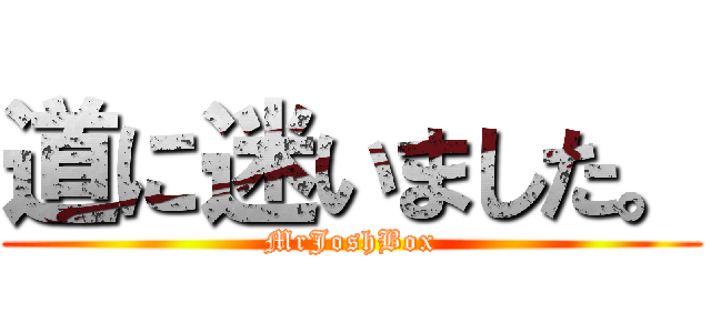 道に迷いました。 (MrJoshBox)